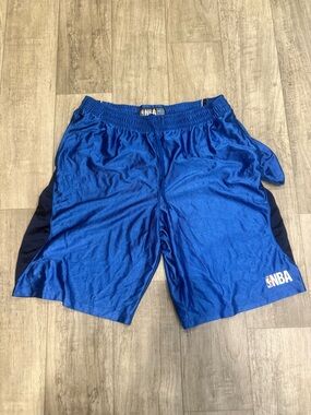 NBA Men's Blue Athletic Basketball Shorts with Navy Panels
